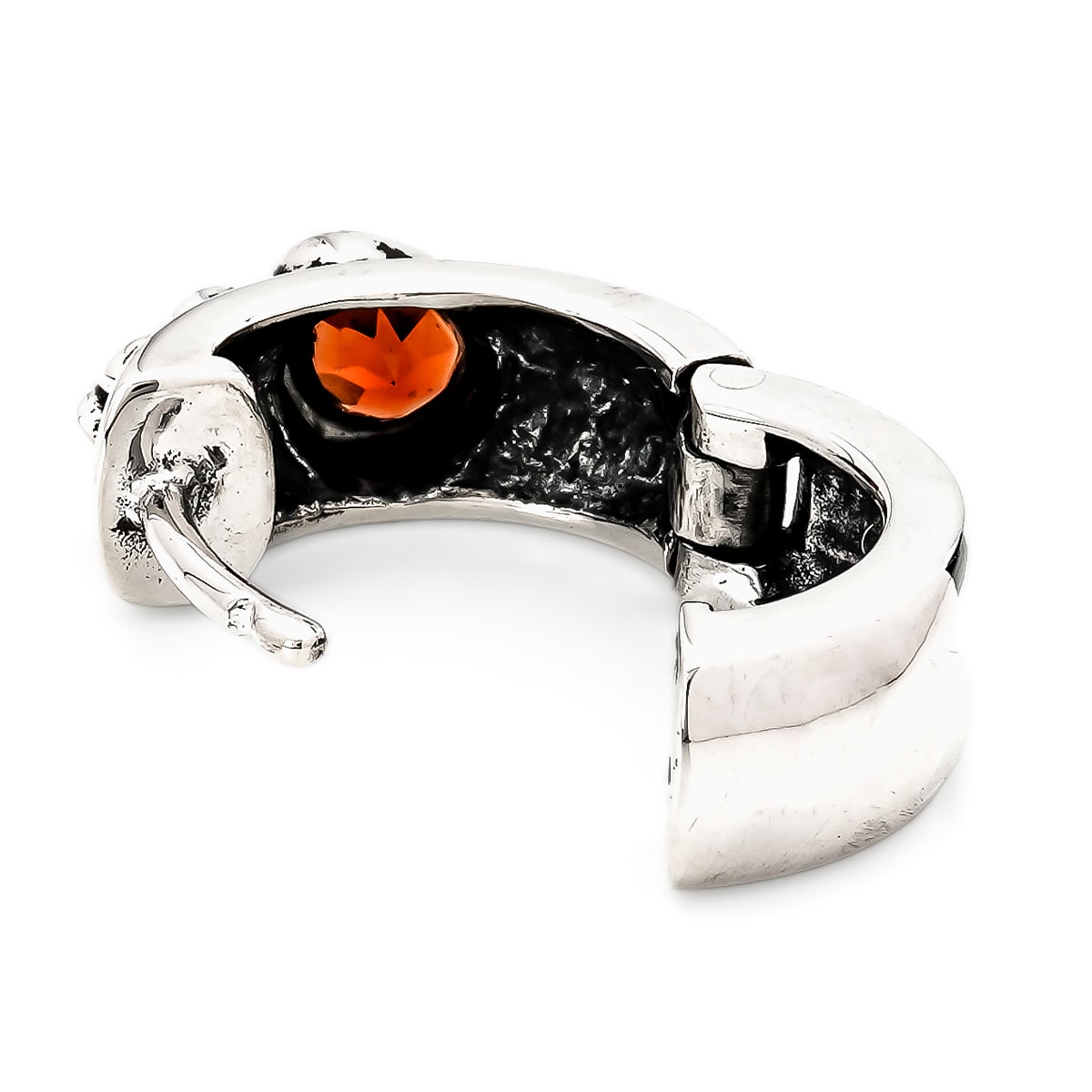 Earring : Sacred Heart w/Garnet