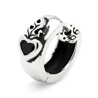 Earring : Sacred Heart w/Onyx