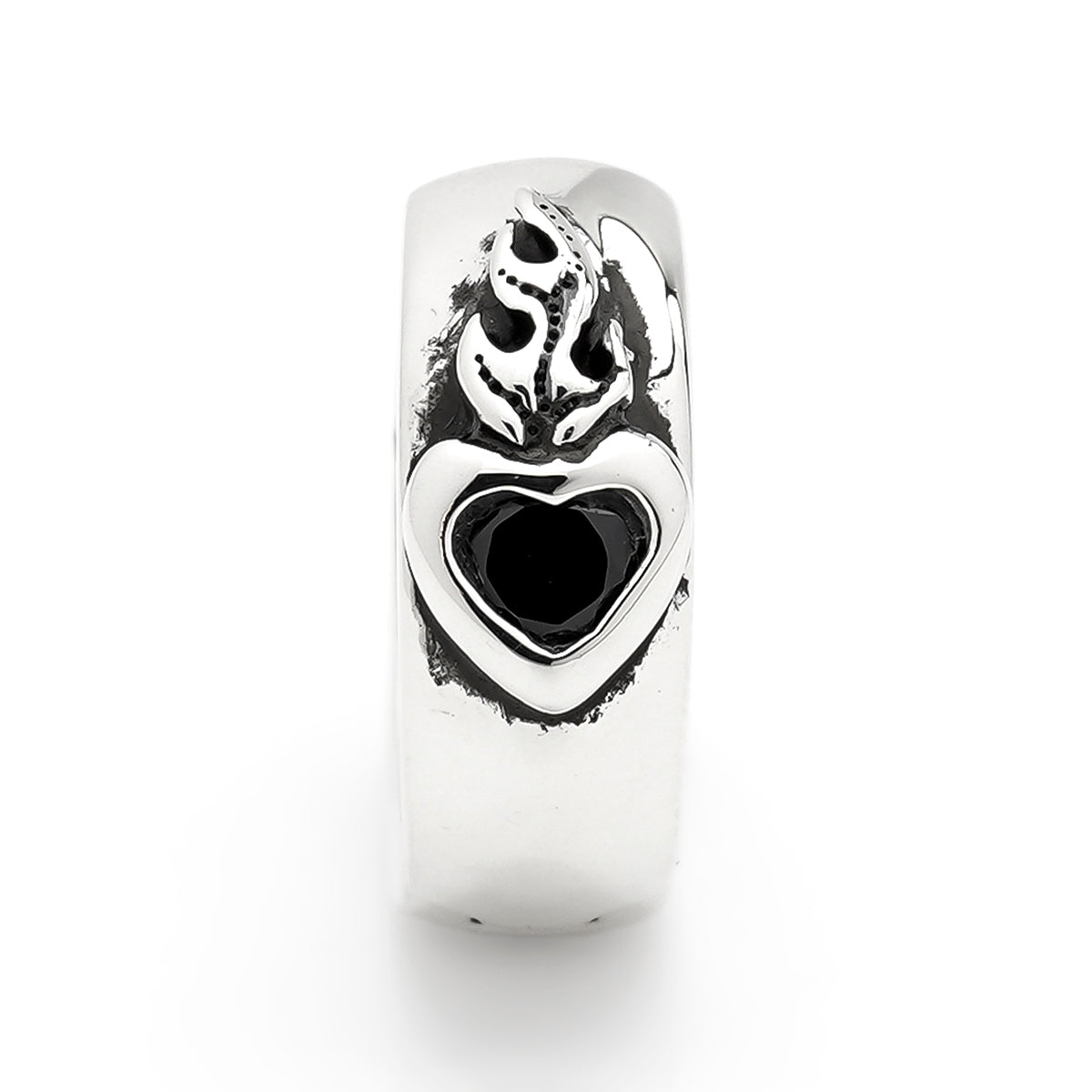 Earring : Sacred Heart w/Onyx