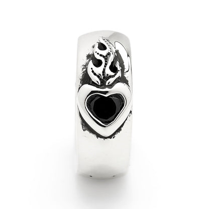 Earring : Sacred Heart w/Onyx