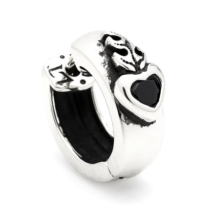 Earring : Sacred Heart w/Onyx