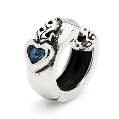 Earring : Sacred Heart w/Sapphire