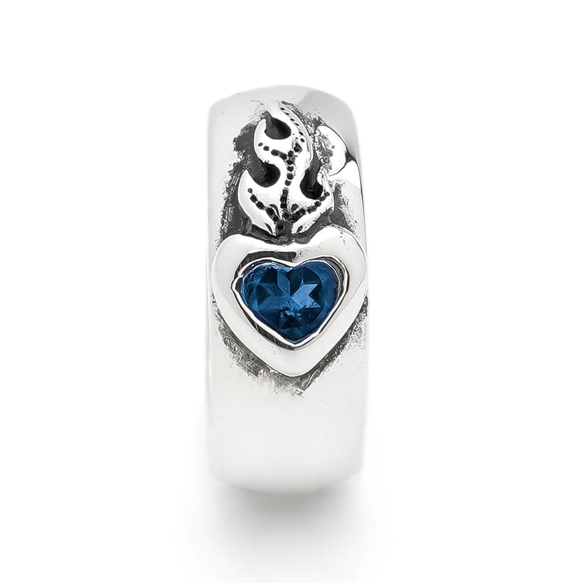 Earring : Sacred Heart w/Sapphire
