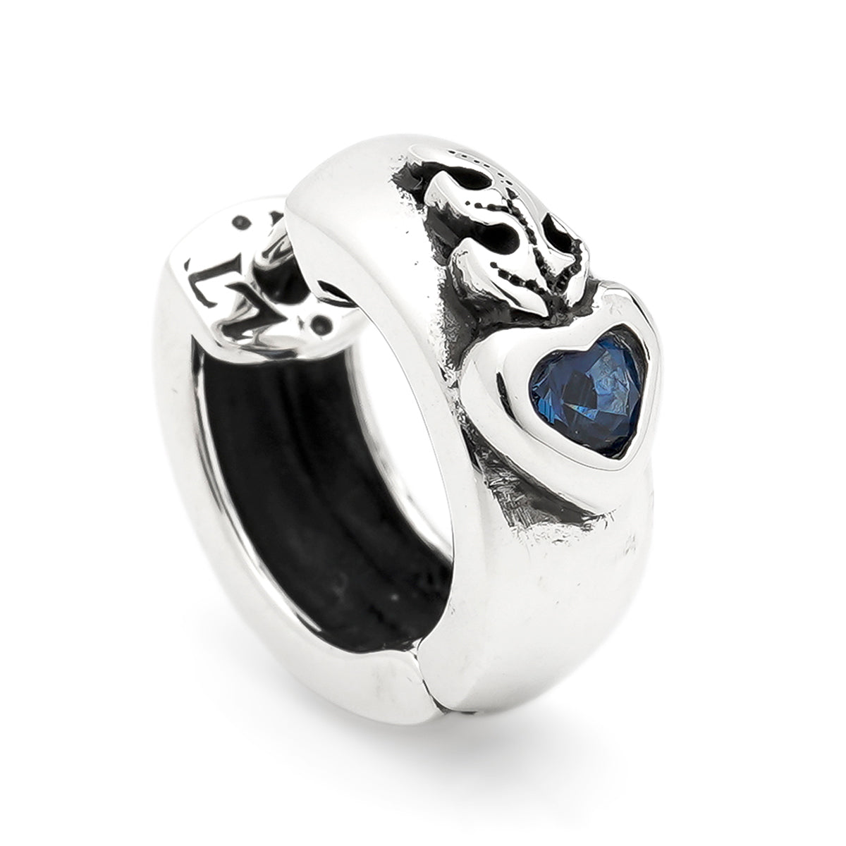 Earring : Sacred Heart w/Sapphire