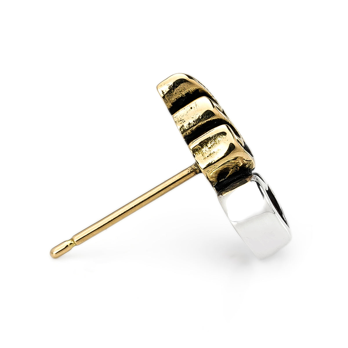 Earring : Small Sacred Heart Stud w/K18Flame w/Amethyst