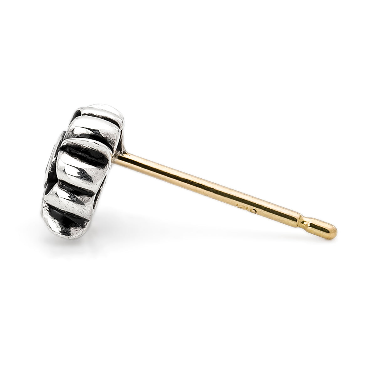 Earring : Pope's Stone Cross Stud w/Blue Diamond