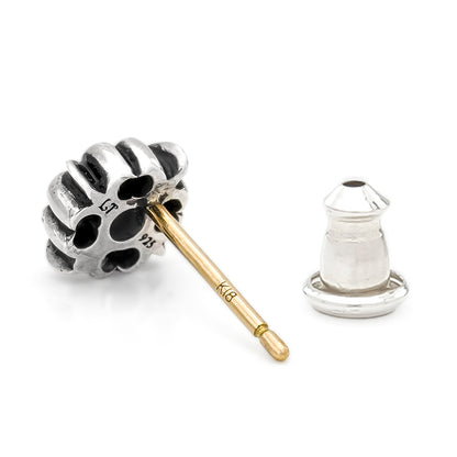 Earring : Pope's Stone Cross Stud w/Blue Diamond