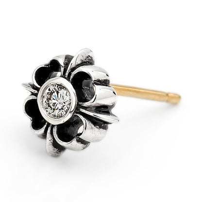 Earring : Pope's Stone Cross Stud w/Diamond