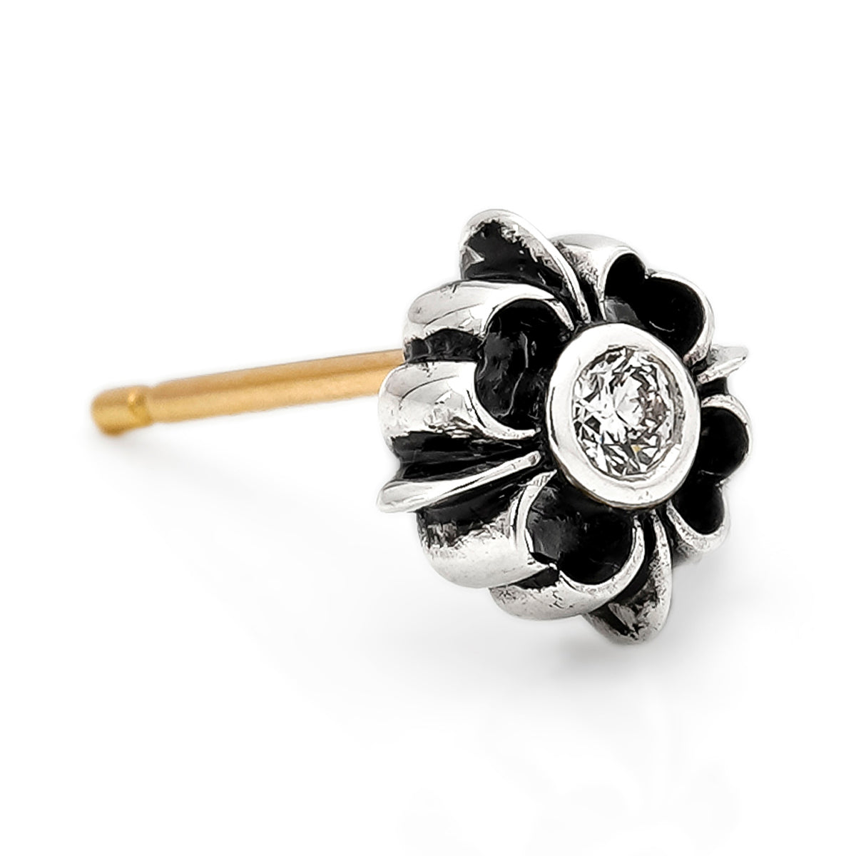 Earring : Pope's Stone Cross Stud w/Diamond