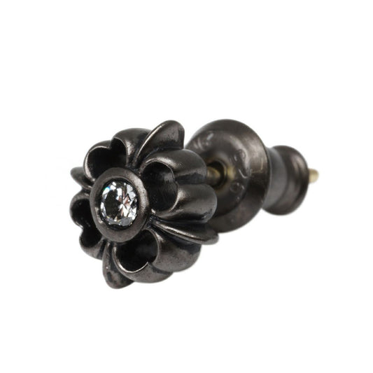 Earring : Pope's Stone Cross Stud w/Diamond /Black Custom