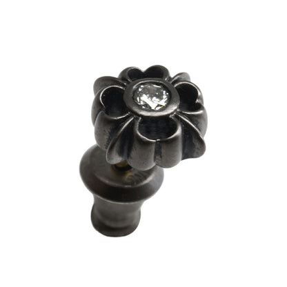 Earring : Pope's Stone Cross Stud w/Diamond /Black Custom