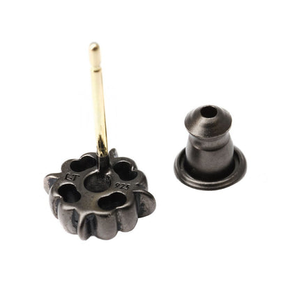 Earring : Pope's Stone Cross Stud w/Diamond /Black Custom