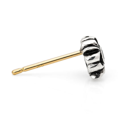 Earring : Pope's Stone Cross Stud w/Green Diamond