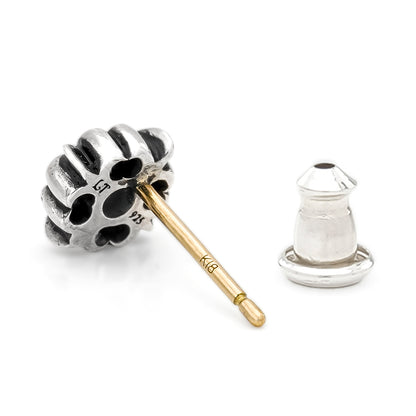 Earring : Pope's Stone Cross Stud w/Green Diamond