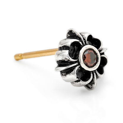 Earring : Pope's Stone Cross Stud w/Red Diamond