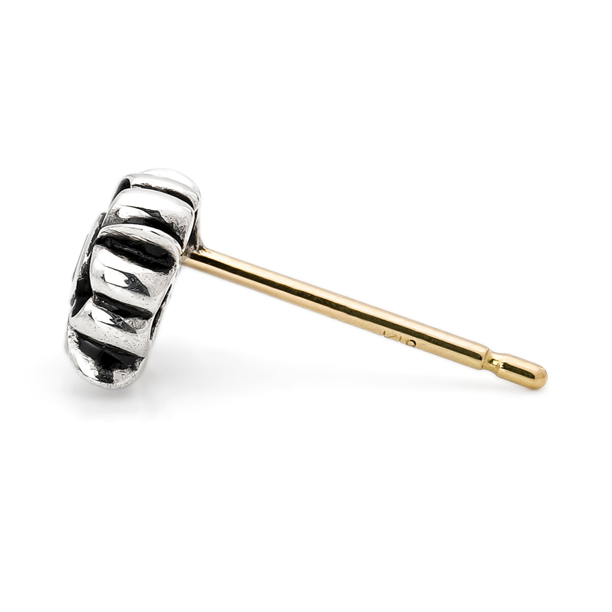 Earring : Pope's Stone Cross Stud w/Red Diamond