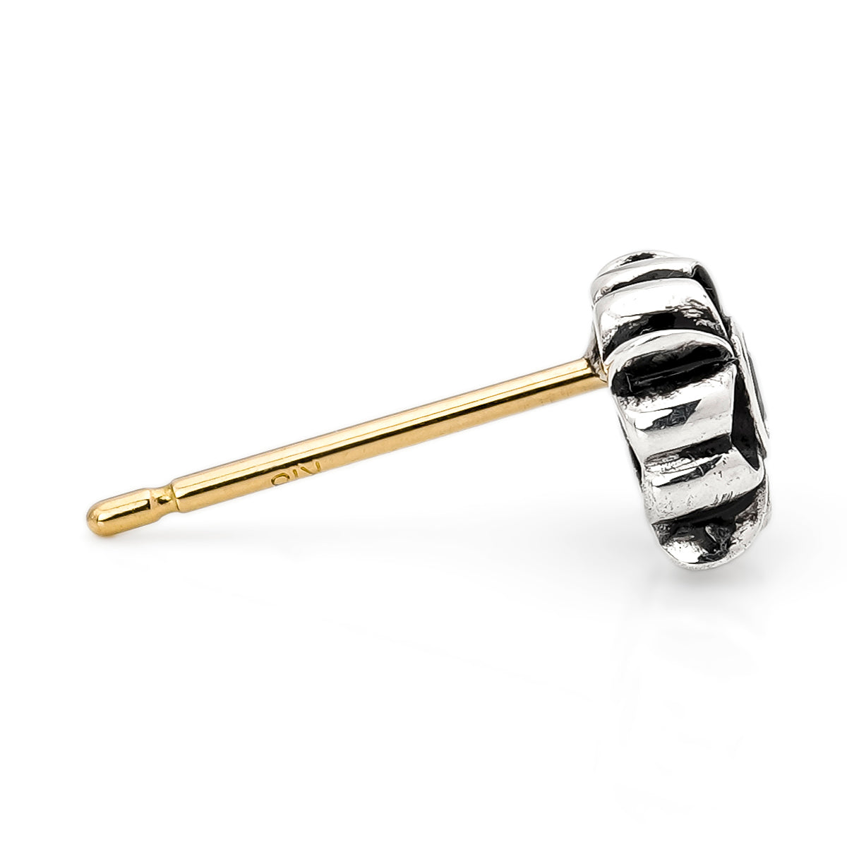 Earring : Pope's Stone Cross Stud w/Red Diamond