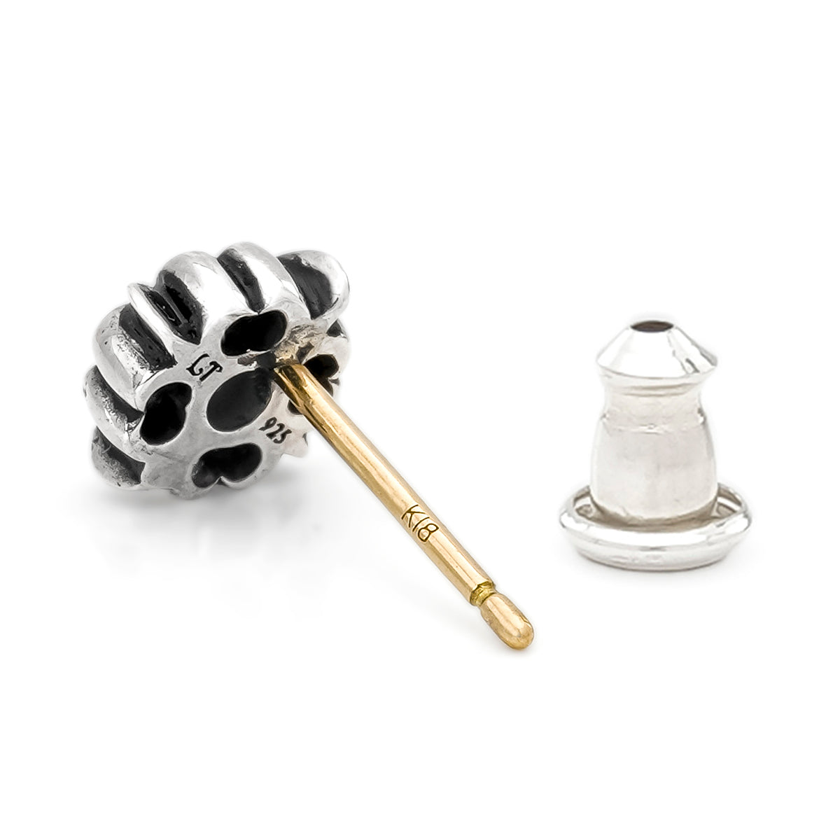 Earring : Pope's Stone Cross Stud w/Red Diamond