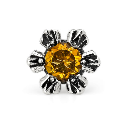 Earring : Crown Stud w/Citrine