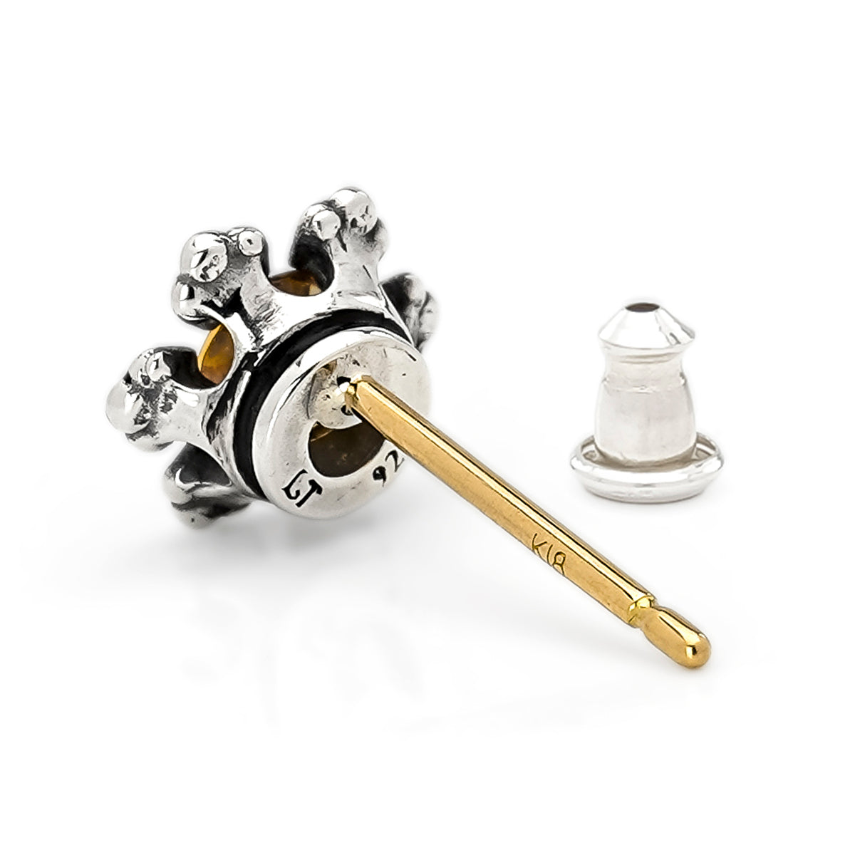 Earring : Crown Stud w/Citrine