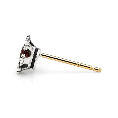 Earring : Crown Stud w/Garnet