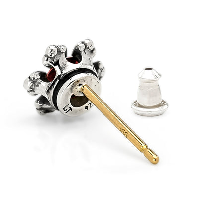 Earring : Crown Stud w/Garnet