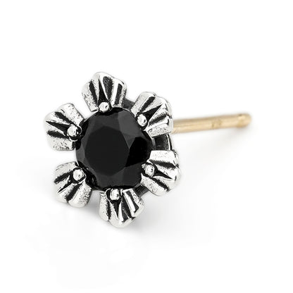 Earring : Crown Stud w/Onyx