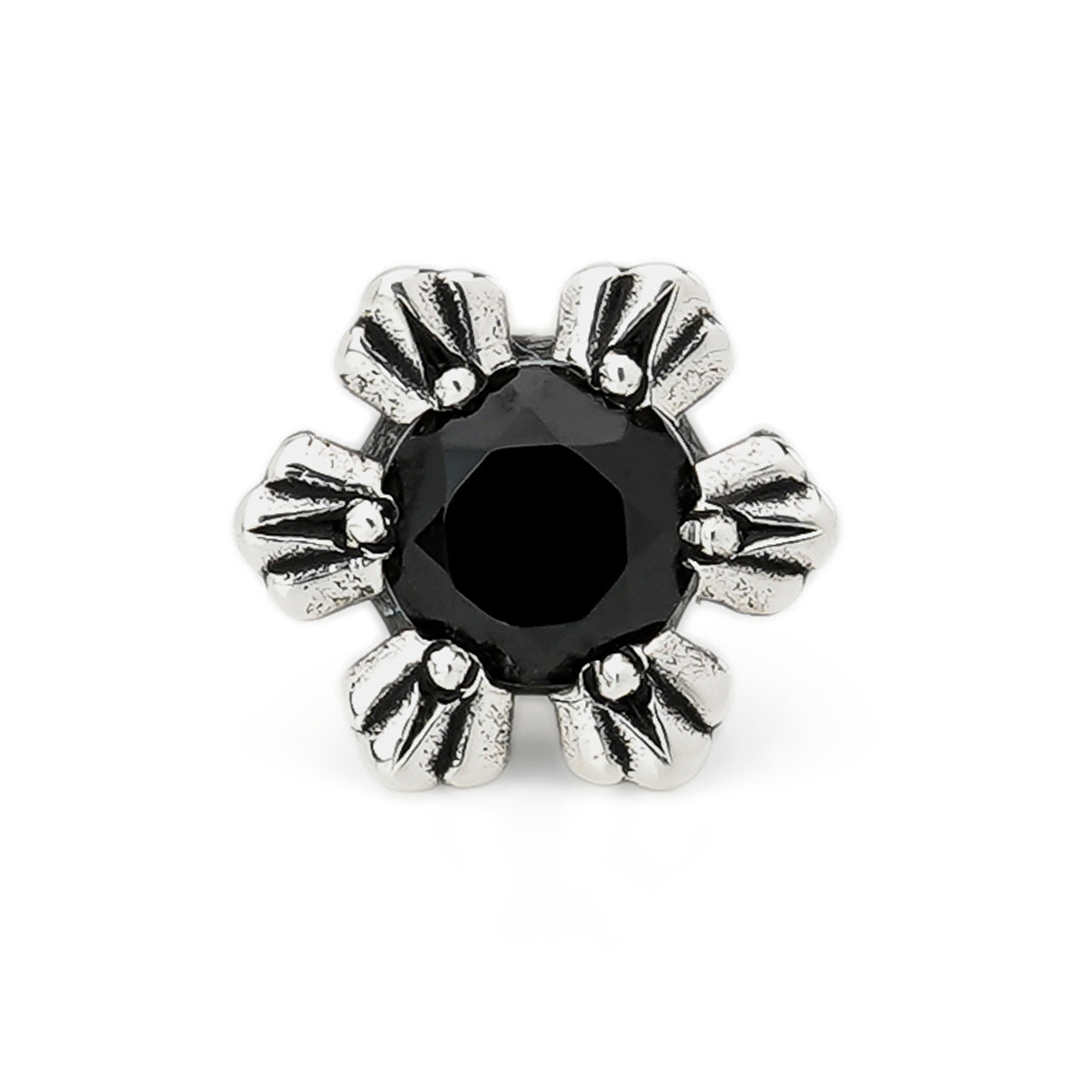 Earring : Crown Stud w/Onyx