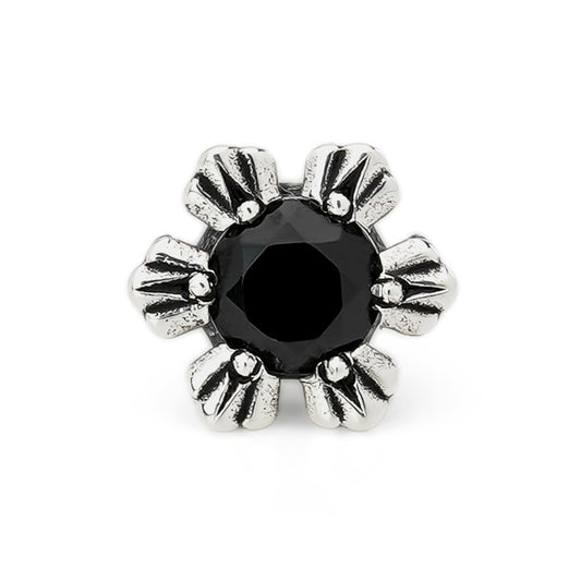 Earring : Crown Stud w/Onyx