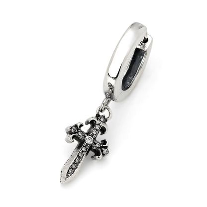 Earring : Pollicino Cross Hoop w/Diamond Pave（Single-Sided）