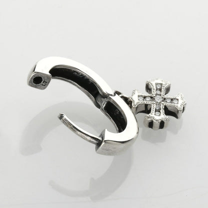 Earring : Spanish Galleon Cross Hoop w/Diamond Pave