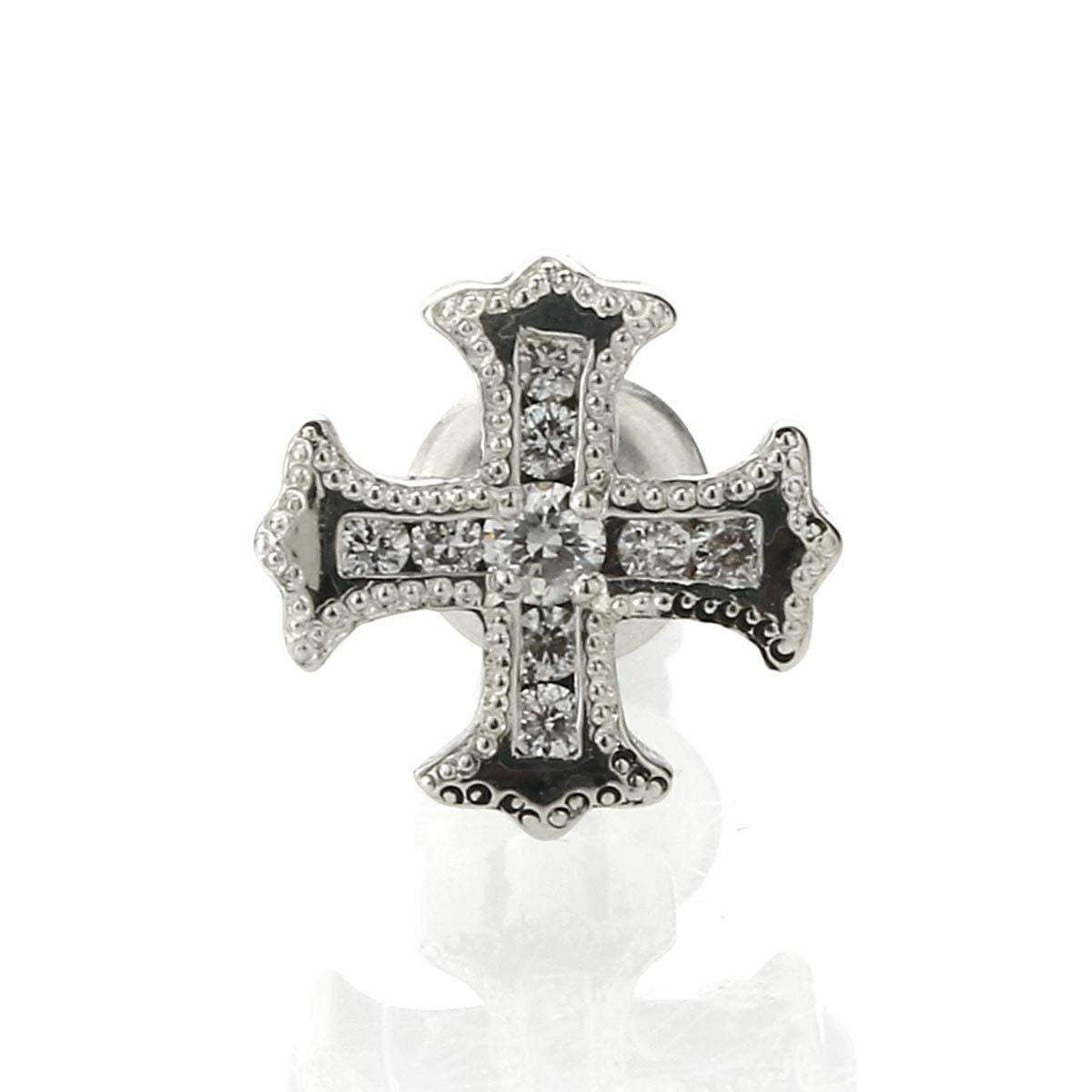 Earring : Spanish Galleon Cross Stud w/Diamond