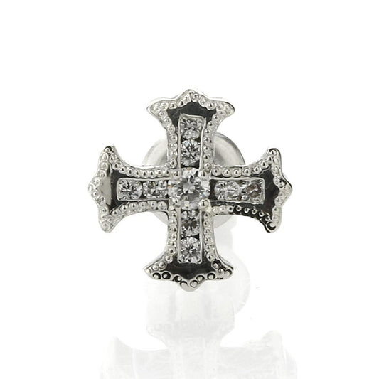 Earring : Spanish Galleon Cross Stud w/Diamond
