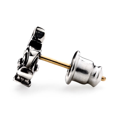 Earring : Small Fleur-de-lis Horseshoe Stud