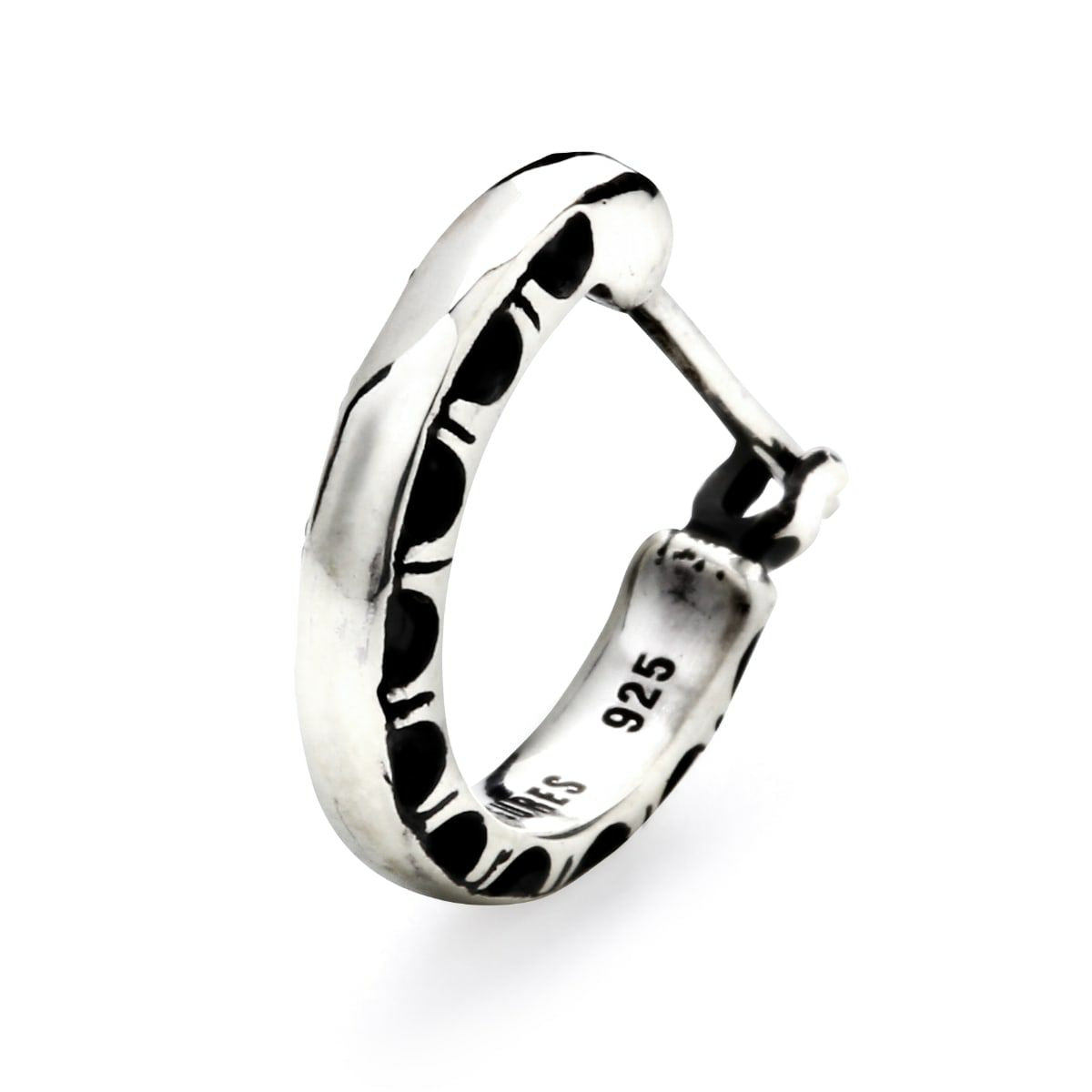 Earring : Half Engraving Hoop