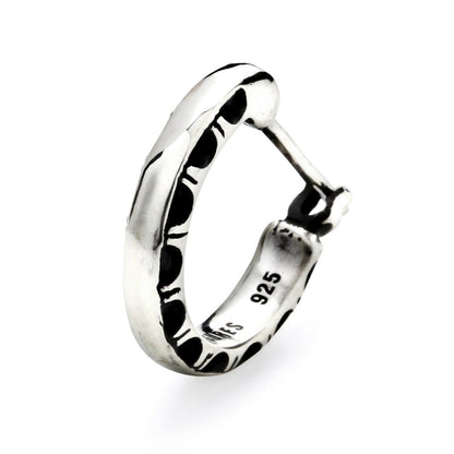 Earring : Half Engraving Hoop