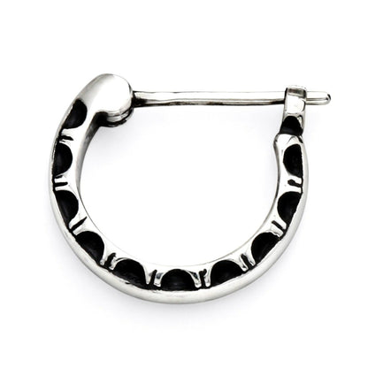 Earring : Half Engraving Hoop
