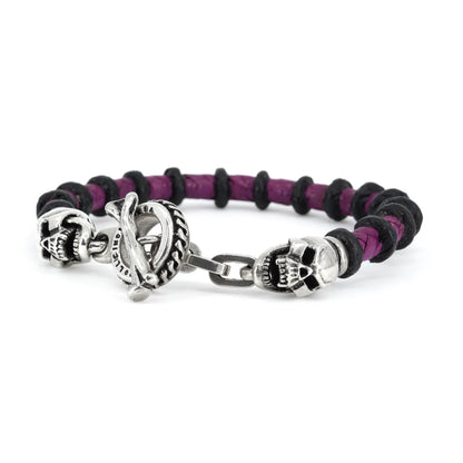 Leather Bracelet : Small Skull