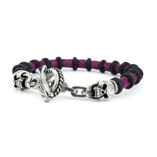 Leather Bracelet : Small Skull