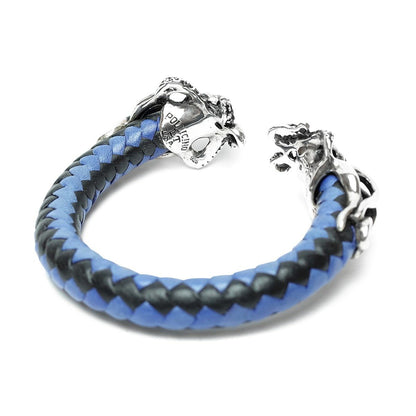 Leather Bangle : Octopus w/Blue Topaz Eyes
