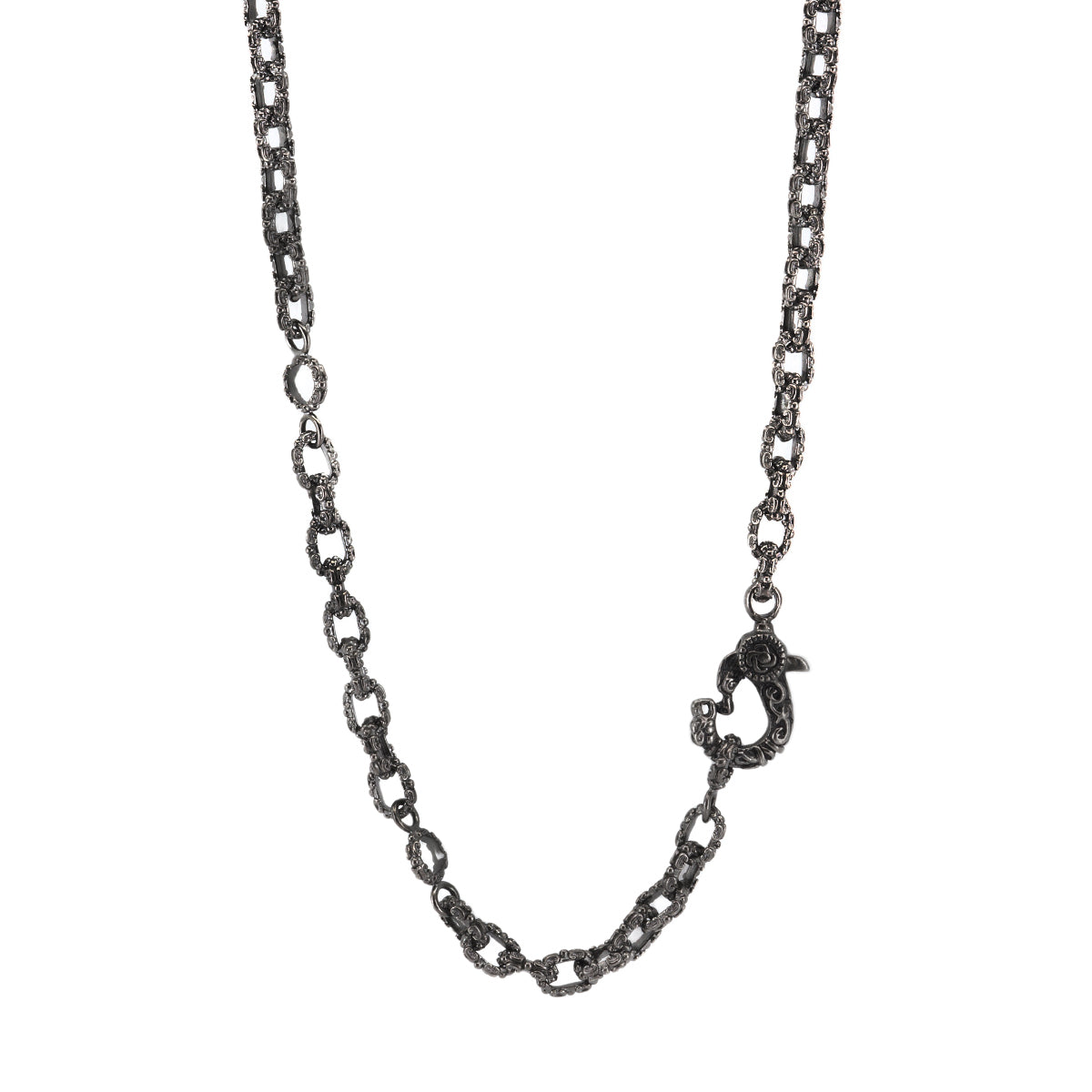 Necklace : Fleur-de-lis Links Chain w/Celtic Lobster Claw 60cm /Black Custom