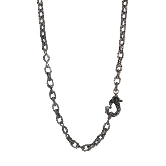 Necklace : Fleur-de-lis Links Chain w/Celtic Lobster Claw 60cm /Black Custom