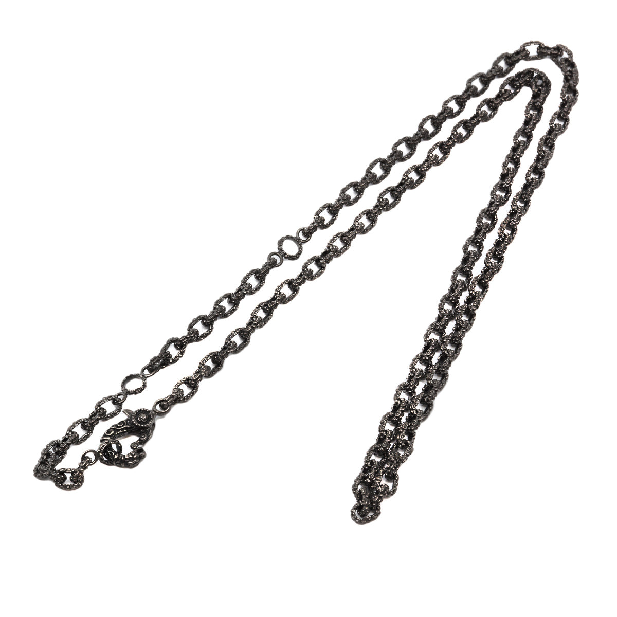 Necklace : Fleur-de-lis Links Chain w/Celtic Lobster Claw 60cm /Black Custom