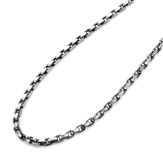 Necklace : Half Engraved Links Chain w/Celtic Lobster Claw 50cm