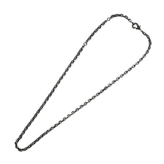 Necklace : Half Engraved Links Chain w/Celtic Lobster Claw 60cm /Black Custom