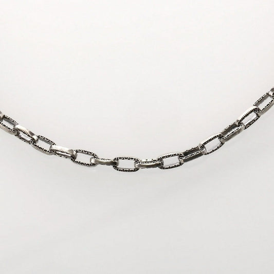 Necklace : Mini Half Engraved Links Chain 50cm