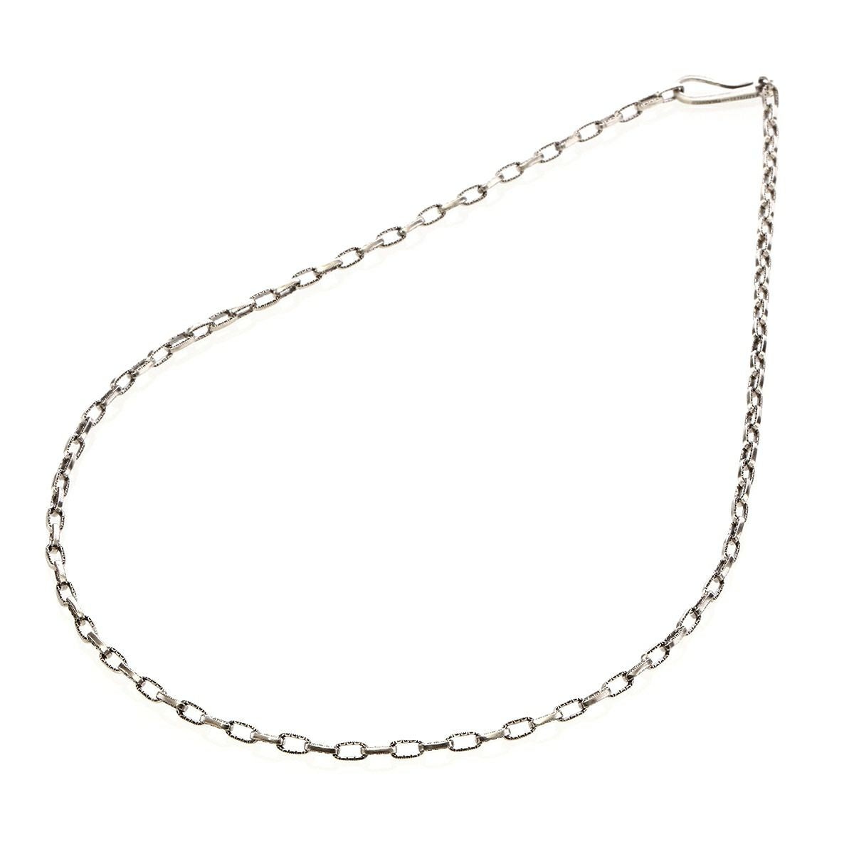 Necklace : Mini Half Engraved Links Chain 60cm