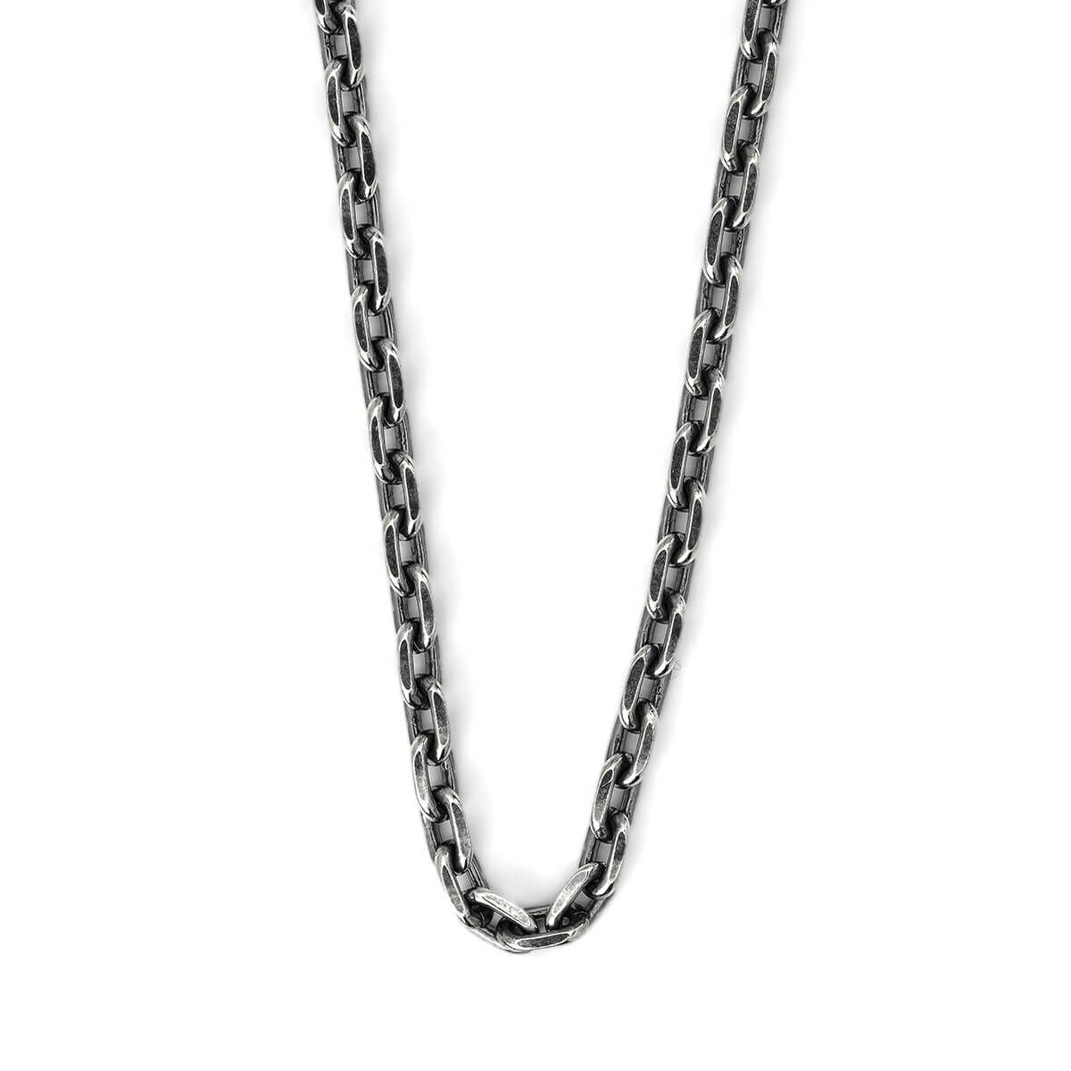 Necklace : Oval Beans Edge Chain Small w/Lobster Clasp＆LT Logo Plate 50cm