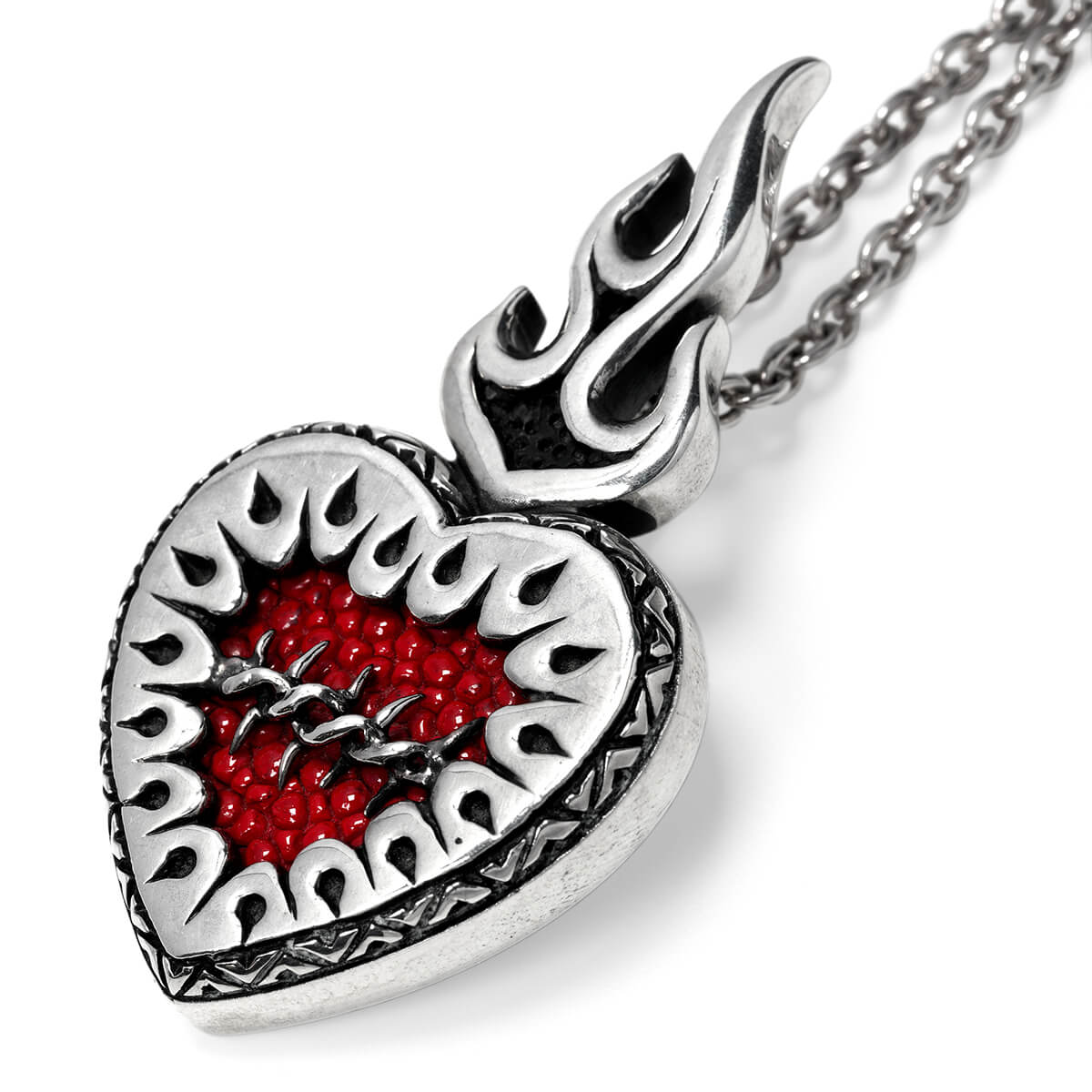 Pendant : Sacred Heart w/ Stingray Red
