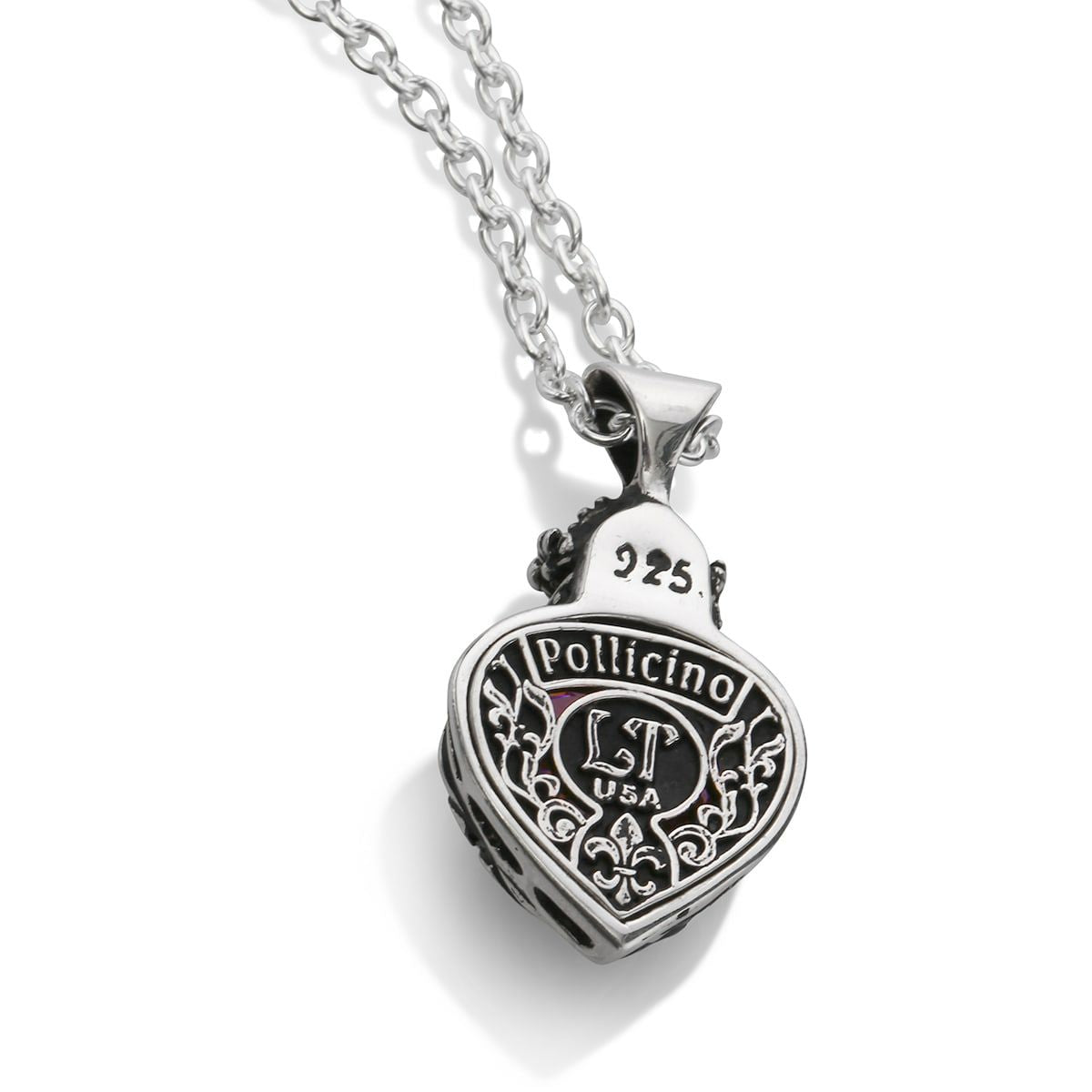 Pendant : Mini Flame Heart 2nd edition w/CZ Stone Pink